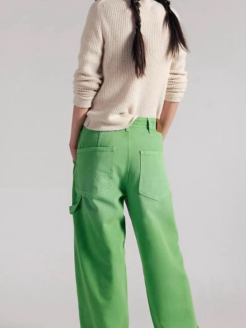 Free People We The Free Easton Low-Rise Workwear Jeans. NWT. Green - Picture 4 of 7